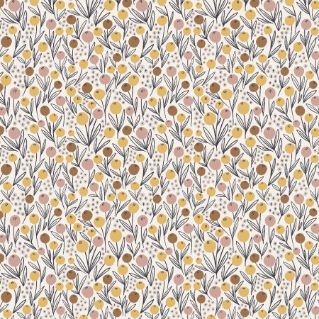 MT104-WM3 Get Out And Explore - Camping Flowers - Wistful Mauve Fabric