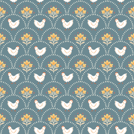 LP100-TR3 Hen Keeper's Garden - Hen House - Tranquil Fabric