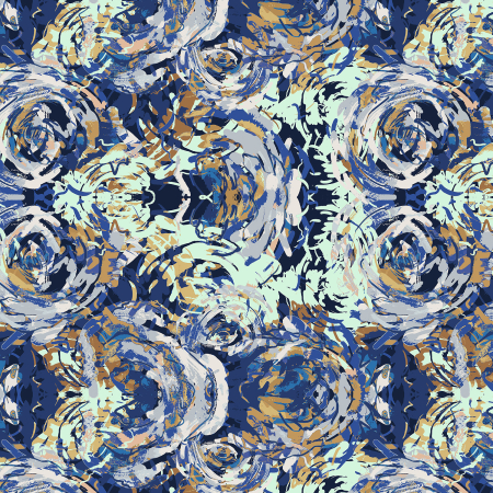 RJ3300-CC1 I Must Have Flowers - Daybreak - Cosmic Cobalt Digiprint Fabric