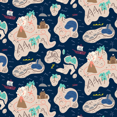 JG101-DS1 Kraken - X Marks the Spot - Deep Sea Fabric