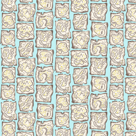 JG102-OA3 Kraken - Treasure Map - Ocean Air Fabric