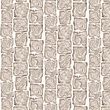 JG102-SA2 Kraken - Treasure Map - Sand Fabric