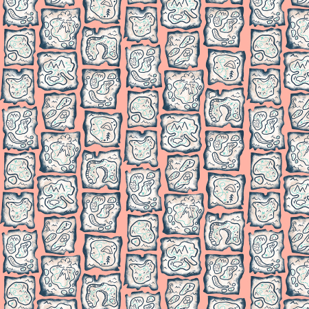 JG102-SU1 Kraken - Treasure Map - Sunrise Fabric