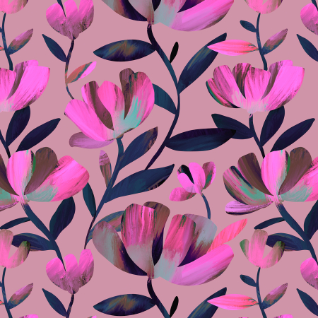RJ4601-MG1D Luminous Daydream - Floral Extravagance - Magenta Glow Digiprint Fabric