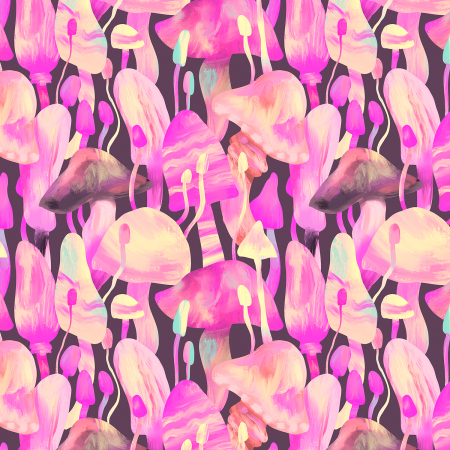 RJ4602-EP1D Luminous Daydream - Porcini - Extreme Pink Digiprint Fabric