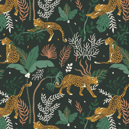 JD100-JU3 Magic of Serengeti - Leopard - Jungle Fabric