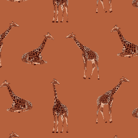 JD101-BC2 Magic of Serengeti - Giraffe - Baked Clay Fabric