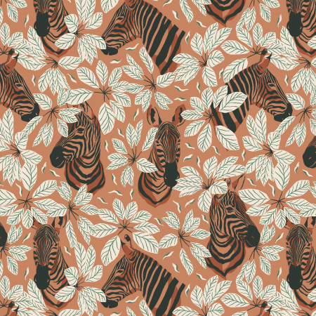 JD102-AW3 Magic of Serengeti - Happy Zebra - Amber Winds Fabric
