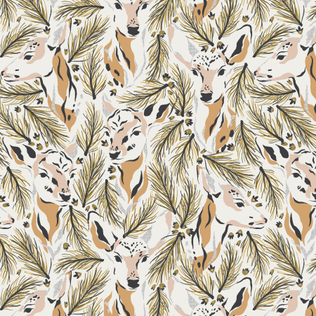 JD200-LA2M Magic Of Yosemite - Morning Deer - Light Apricot Metallic Fabric