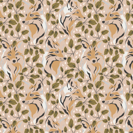 JD201-DP2M Magic Of Yosemite - Elusive Fox - Dusty Peach Metallic Fabric