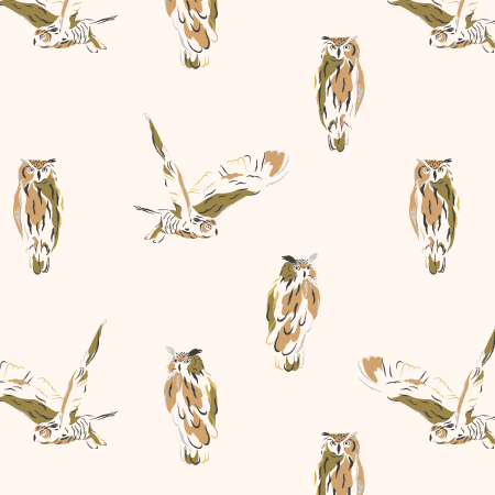 JD202-AL2M Magic Of Yosemite - Wise Owl - Alabaster Metallic Fabric