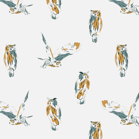 JD202-CH3M Magic Of Yosemite - Wise Owl - Chalk Metallic Fabric