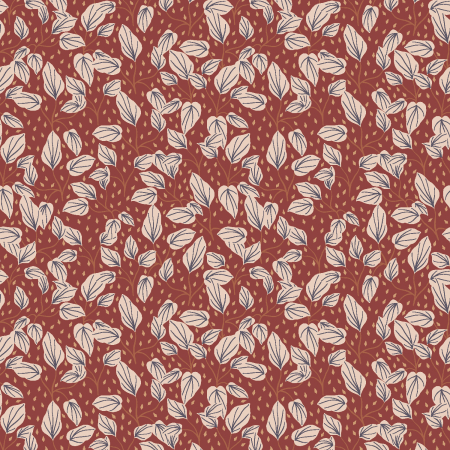 JD203-BR1 Magic Of Yosemite - Leaf Fall - Brick Red Fabric