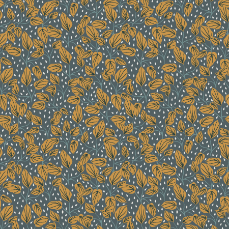 JD203-DT3 Magic Of Yosemite - Leaf Fall - Dark Teal Fabric