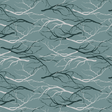 JD204-TE3M Magic Of Yosemite - Dense Forest - Teal Metallic Fabric
