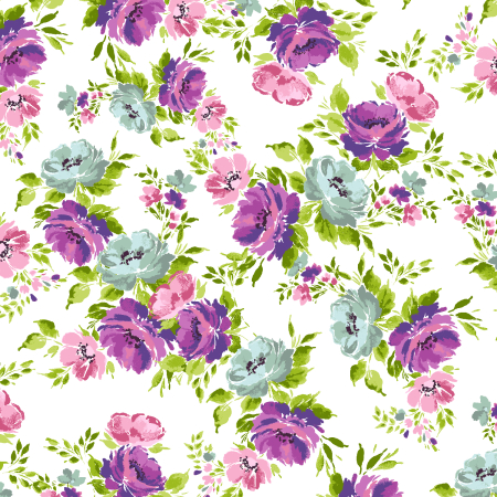 RJ5300-PP3 Maison des Roses - Rose Heritage - Purple Passion Fabric