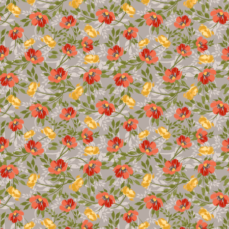 RJ5302-GS2 Maison des Roses - Climbing Roses - Grey Stone Fabric