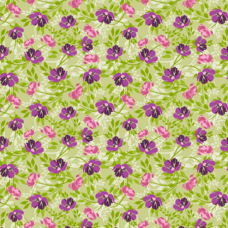 RJ5302-SG3 Maison des Roses - Climbing Roses - Sage Green Fabric