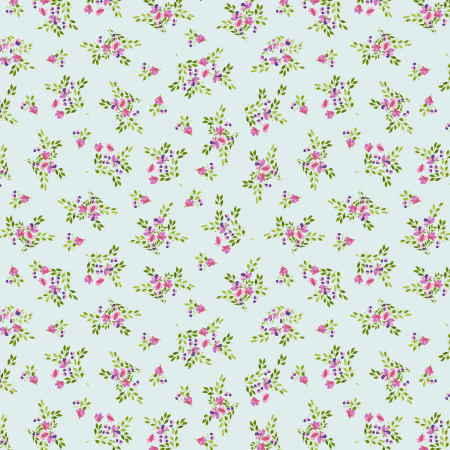 RJ5303-PB3 Maison des Roses - La Vie En Rose - Powder Blue Fabric