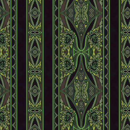 JB701-BG3 Maison - Border - Brown Green Fabric