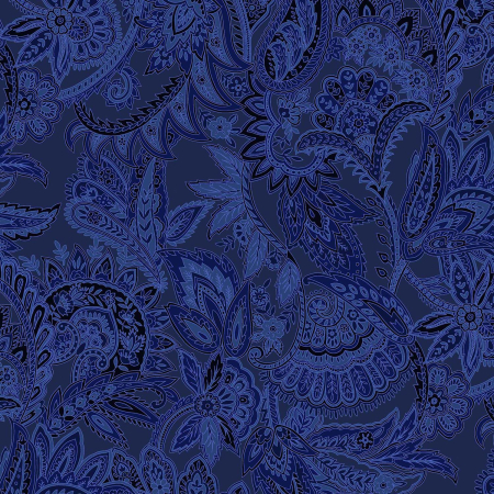 JB702-BL4 Maison - Paisley - Blue Fabric