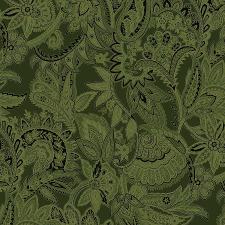 JB702-KH6 Maison - Paisley - Khaki Fabric