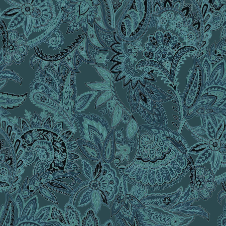 JB702-TE5 Maison - Paisley - Teal Fabric