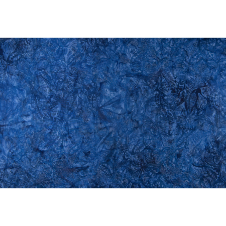 JB800-CO5B Malam Batiks IX - Tropical Summer - Leaves - Cobalt Batik Fabric