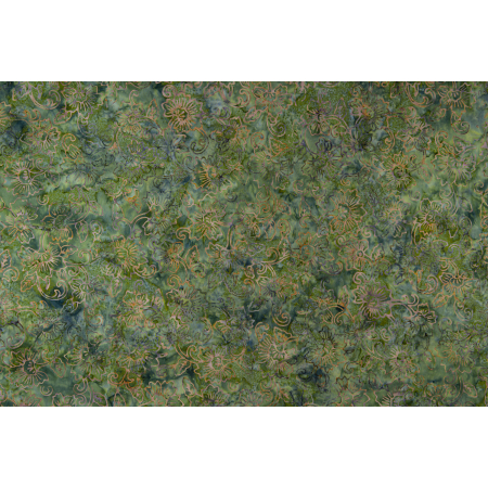JB803-FO5B Malam Batiks IX - Tropical Summer - Peony - Forest Batik Fabric