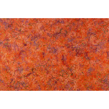 JB804-DO1B Malam Batiks IX - Tropical Summer - Millenium - Deep Orange Batik Fabric