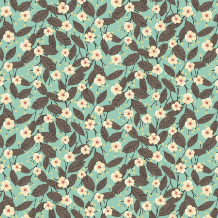 RJ5502-AQ3 Moonlight Garden - Tea Bloom - Aqua Fabric
