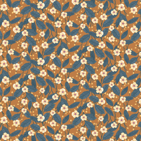 RJ5502-CA1 Moonlight Garden - Tea Bloom - Cajeta Fabric