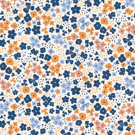 RJ4501-BM3 Neighboring Woods - Ditsy Field - Blue Multi Fabric