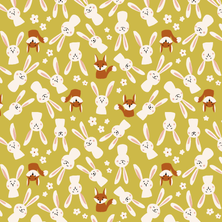 RJ4502-CH1 Neighboring Woods - Friends Forever - Chartreuse Fabric