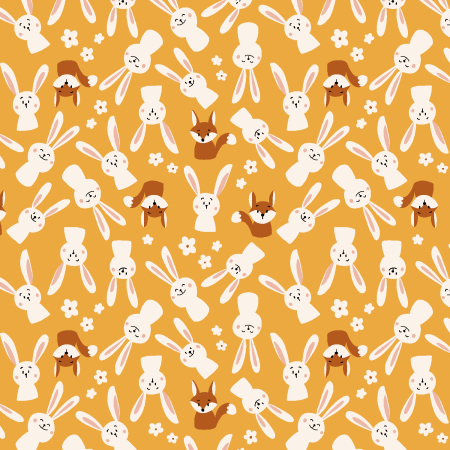 RJ4502-GO2 Neighboring Woods - Friends Forever - Goldenrod Fabric