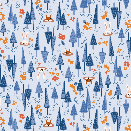 RJ4503-LB3 Neighboring Woods - Into The Woods - Lt. Blue Fabric