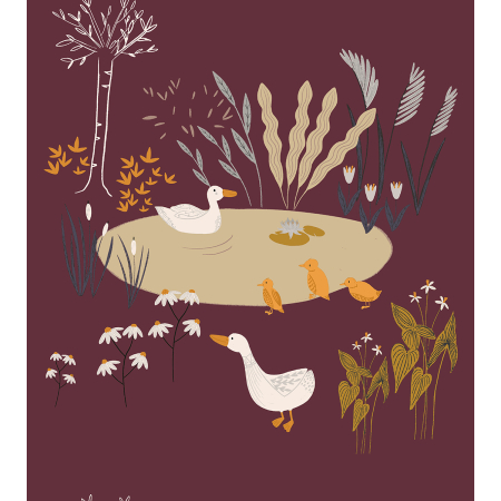 ID100-AU3 Pond Life - Ducks - Autumn Fabric