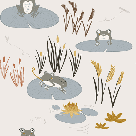 ID101-WA2 Pond Life - Here Little Froggy - Water Fabric