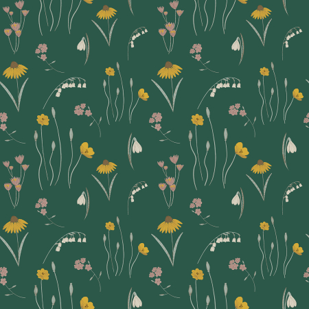 ID102-GR1 Pond Life - Mini Meadow - Green Fabric