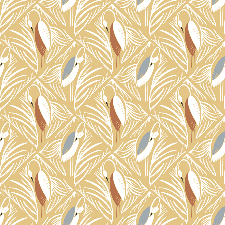ID103-WS1 Pond Life - In the Nest - Warm Sun Fabric