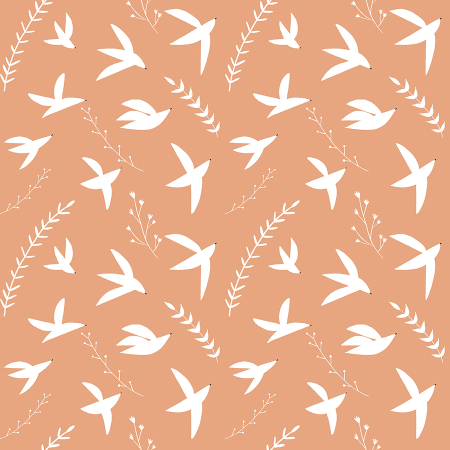 ID104-TE4 Pond Life - Birds in Flight - Terracotta Fabric