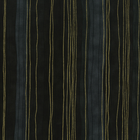 3023-009 Shiny Objects - Precious Metals - Sterling Stripes - Onyx Metallic Fabric
