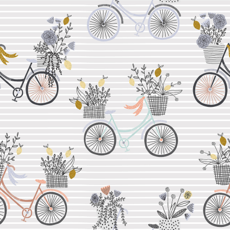 JM200-EH2M Summer in the Cotswolds - Evening Ride - English Hyacinth Metallic Fabric