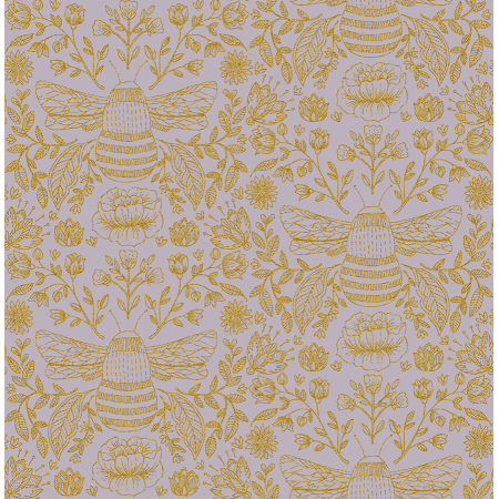 JM202-DU3M Summer in the Cotswolds - Bee's Knees - Dusk Metallic Fabric