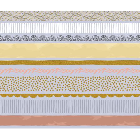 JM204-EG2M Summer in the Cotswolds - Bumble Bee - Earl Grey Metallic Fabric