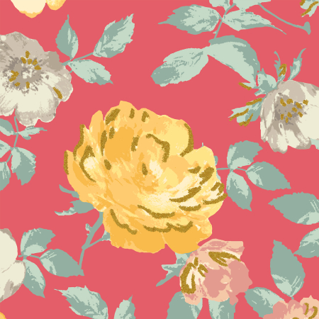 PS200-SU3M Summer Rose - Lorraine - Sunset Metallic Fabric