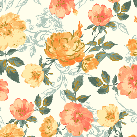 PS201-OR3M Summer Rose - Marietta - Orange Metallic Fabric