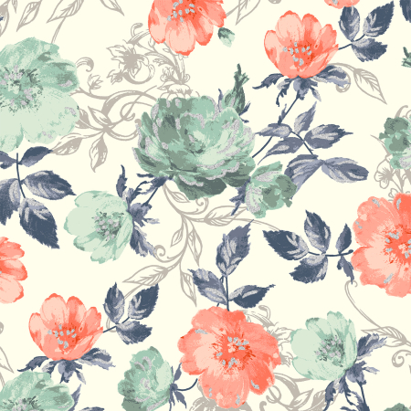 PS201-PA2M Summer Rose - Marietta - Papaya Metallic Fabric