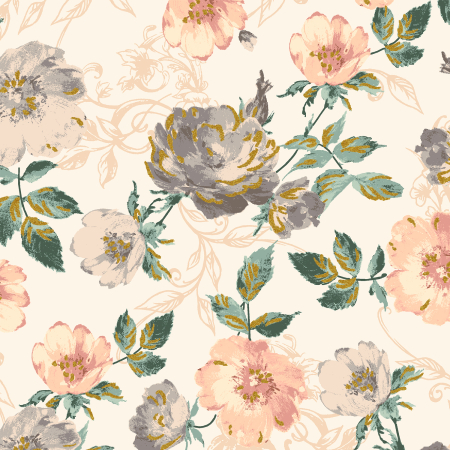 PS201-PE1M Summer Rose - Marietta - Peachy Metallic Fabric