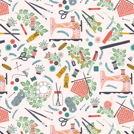 YX101-BL2 Sunday Afternoon - Crafting For Life - Blush Fabric
